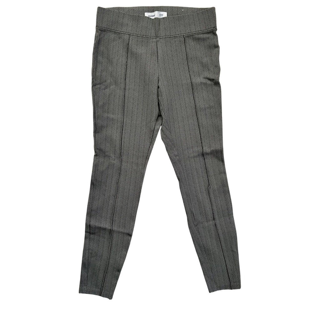 Old Navy Stevie High Rise Herringbone Knit‎ Pants Black White Pintuck S Petite